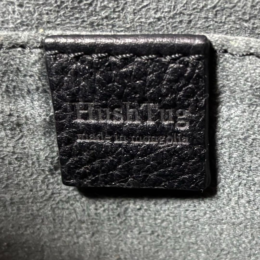 【美品】HushTug ハッシュタグ トートバッグ 本革 肩掛け A4 ブラック