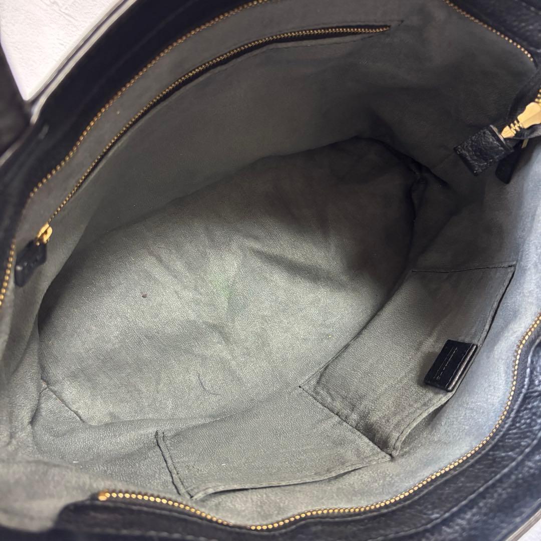 【美品】HushTug ハッシュタグ トートバッグ 本革 肩掛け A4 ブラック