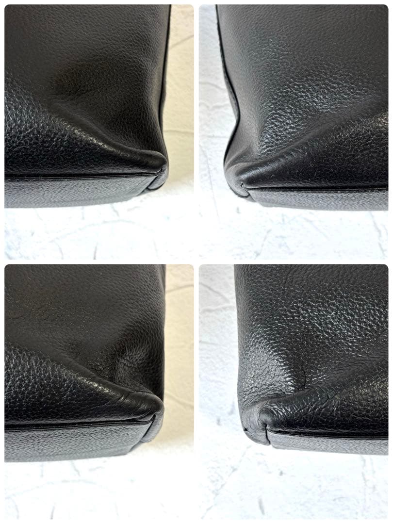 【美品】HushTug ハッシュタグ トートバッグ 本革 肩掛け A4 ブラック