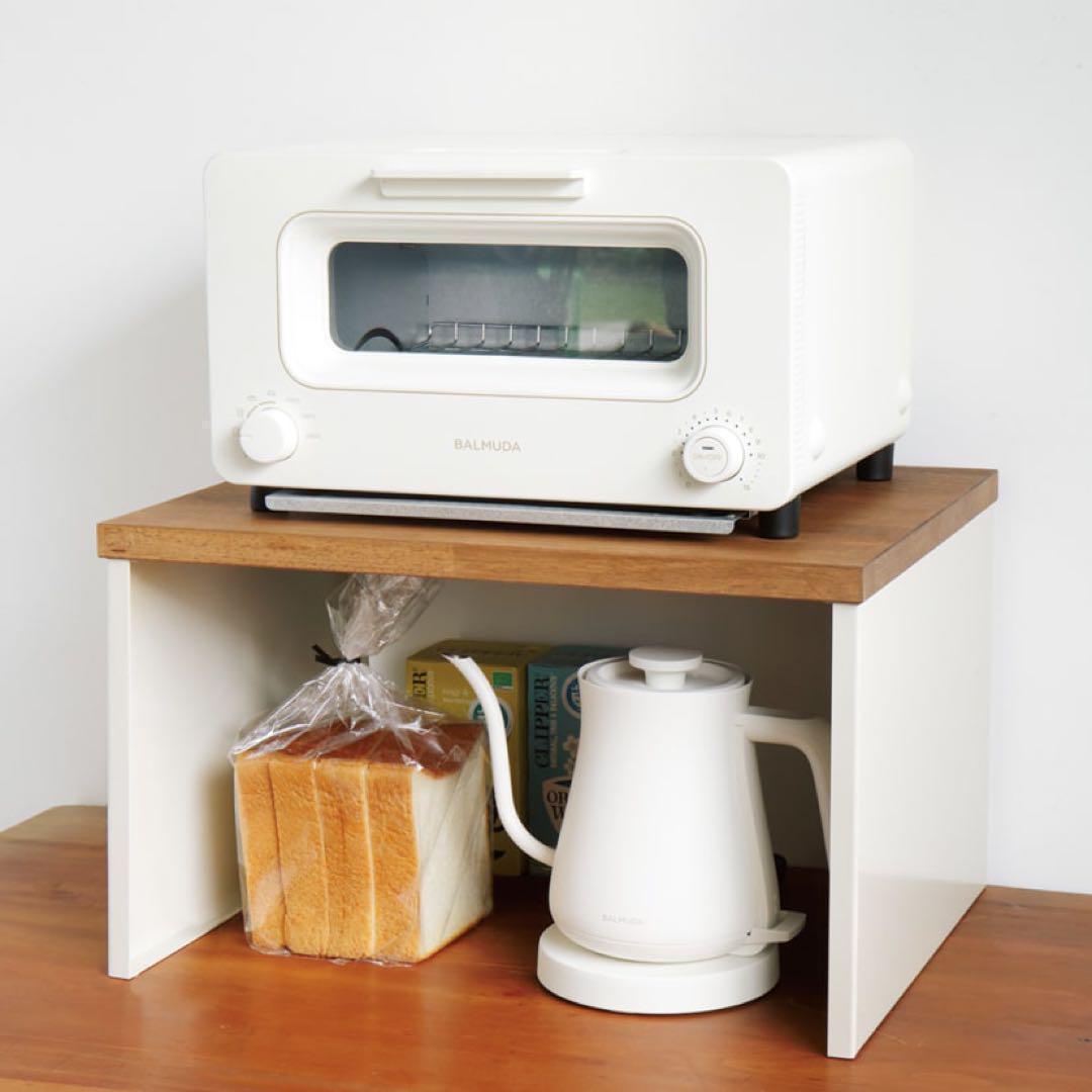 キッチンラック　キッチン上ラック　木製ラック 幅60 アイボリー