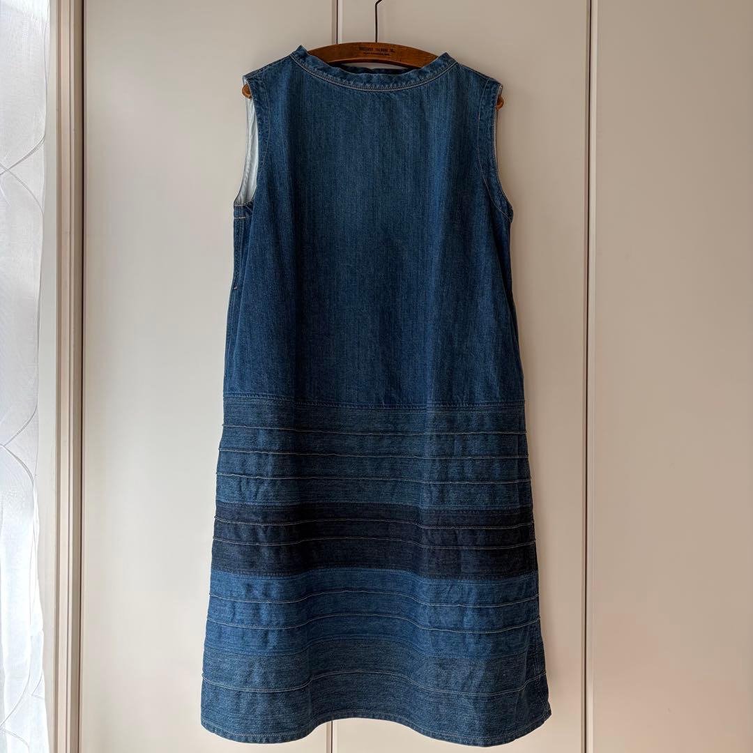 45R ライ麦デニムの切替ピンタックドレス（焦）　ワンピース　2025