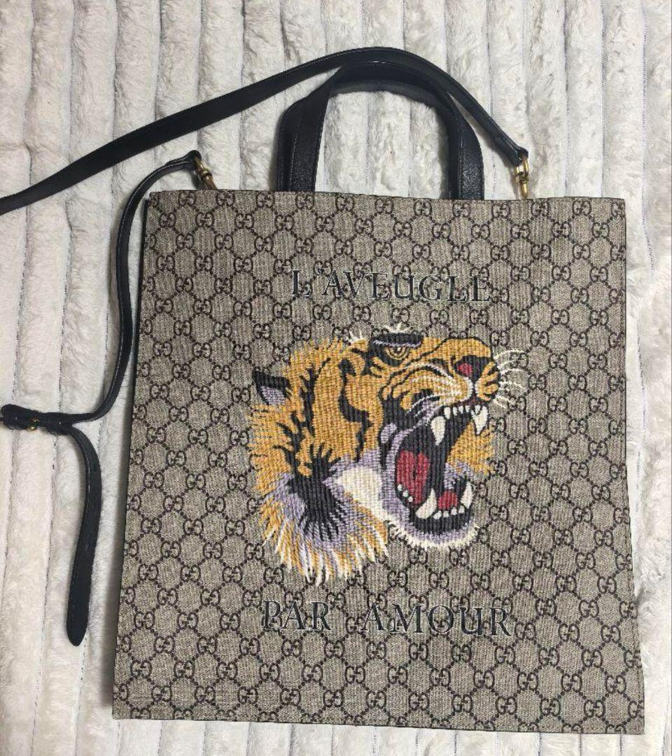 Gucci グッチ トートバッグGGスプリーム 2way タイガー柄