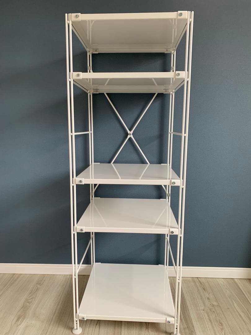 無印良品　スチールユニットシェルフ　ライトグレー　高さ120cm 棚板5枚