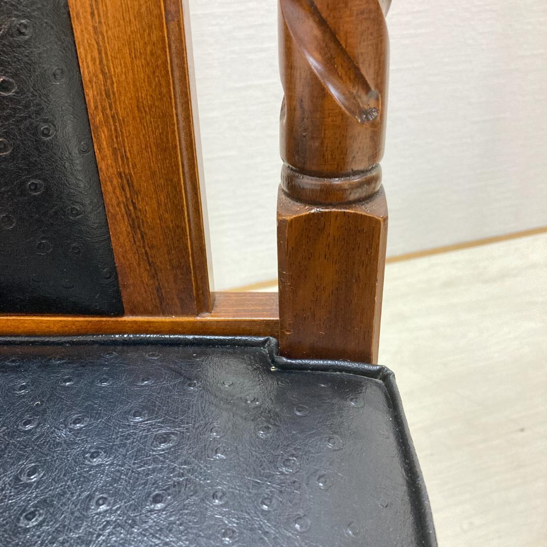 英国調　アンティーク調　ツイスト　ハイバックチェア　椅子　２脚セット　光製作所