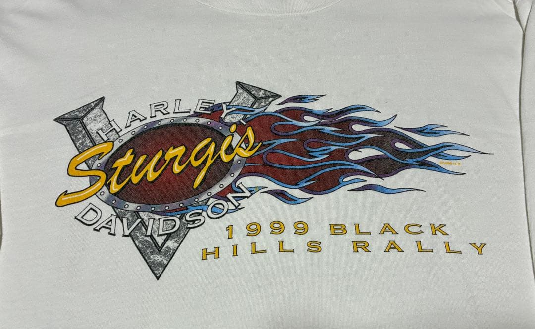 L 90s harley davidson ブルーフレイム ロンT ハーレー