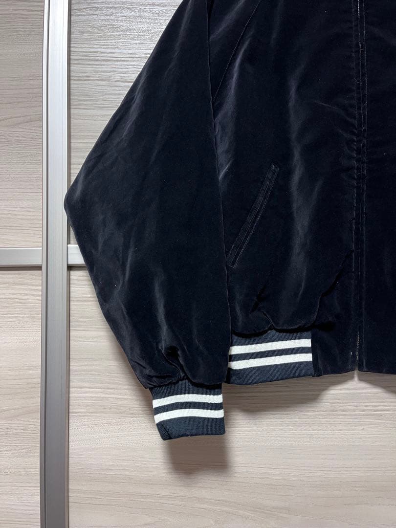 希少L★KEI SING ロサンゼルス・トランプ刺繍 ベロアスタジャン ブルゾン