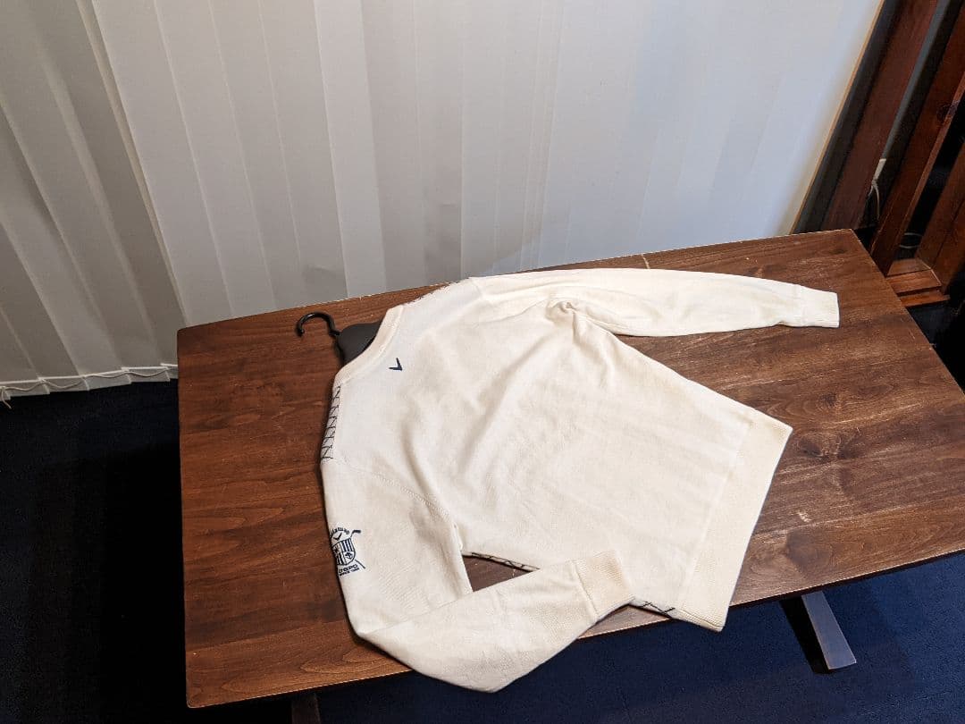 キャロウェイ　バイヤスチェック　裏地　vネック　ニット　セーター　トレーナー　白