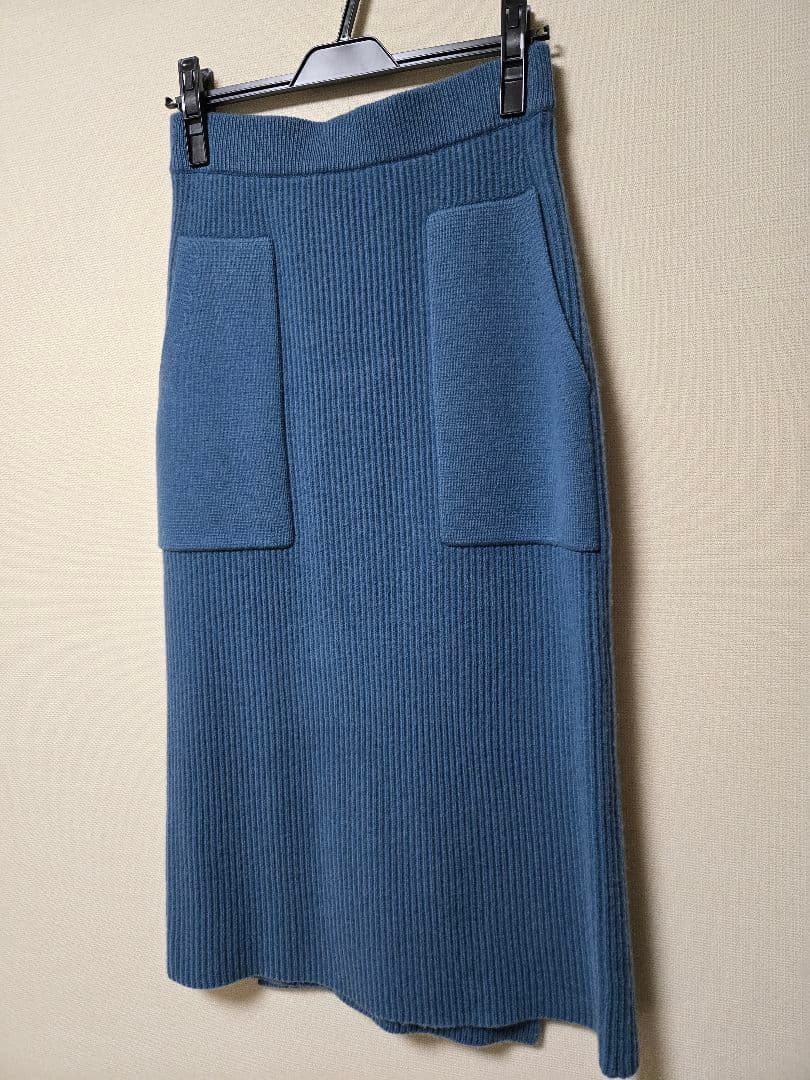 Drawer　ドゥロワー　9G畦編みバックラップニットスカート