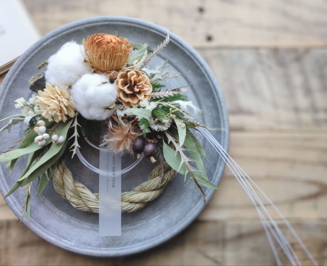 2026しめ縄リース お正月飾り ナチュラルインテリア 2way ①