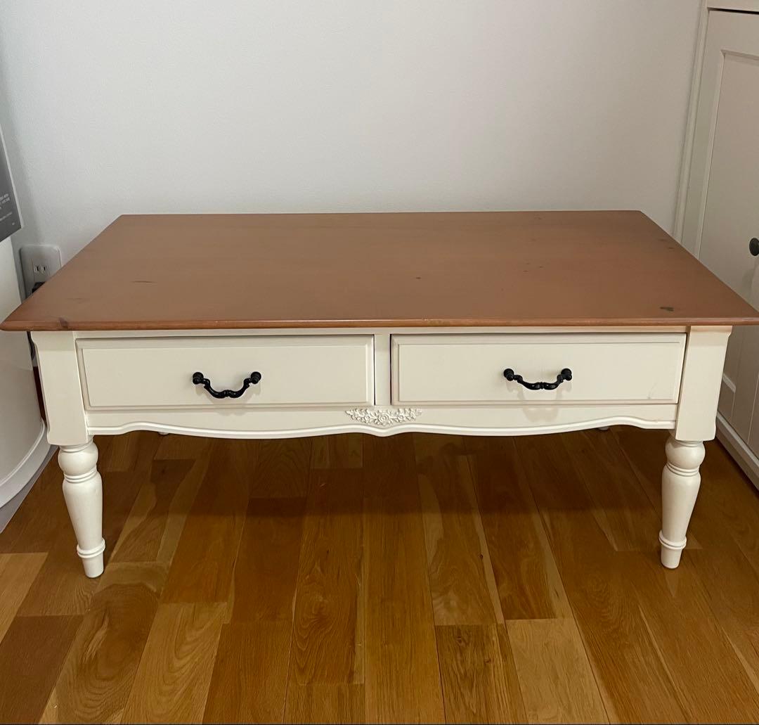 クラシックデザイン ローテーブル ホワイト