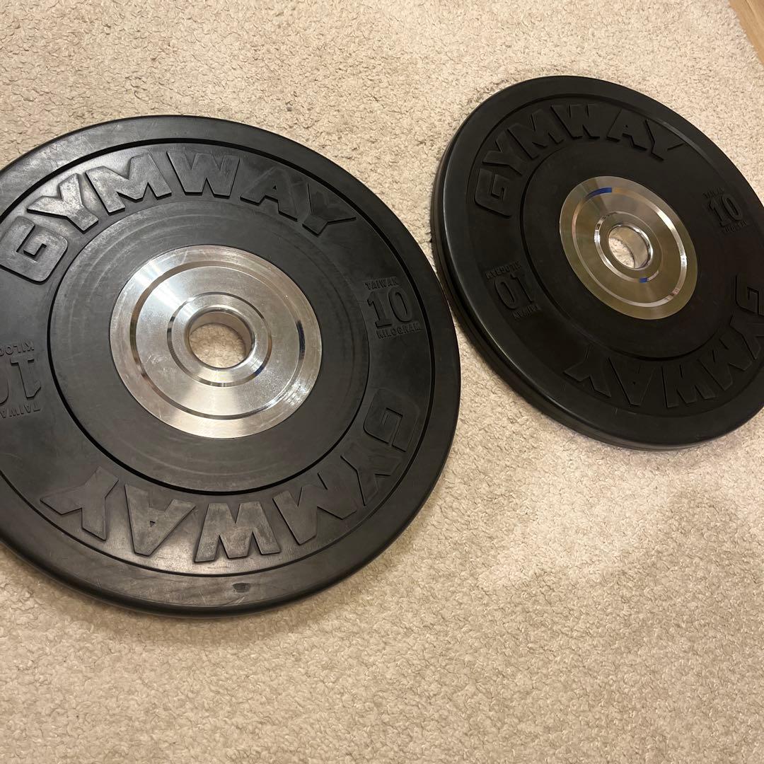 GYMWAY ジムウェイ 10㎏×2枚セット 薄型トレーニングバンパープレート
