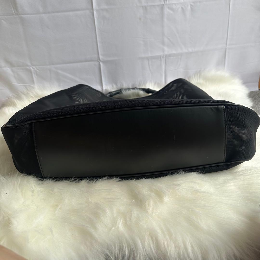 グッチ　ブラック　メッシュ　トートバッグ バンブー　ハンドル　A4可