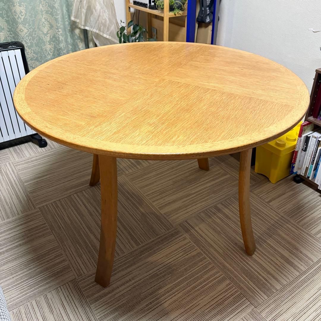 m*A様 天然木製 円形ダイニングテーブル 110×110×710 ラウンドテー
