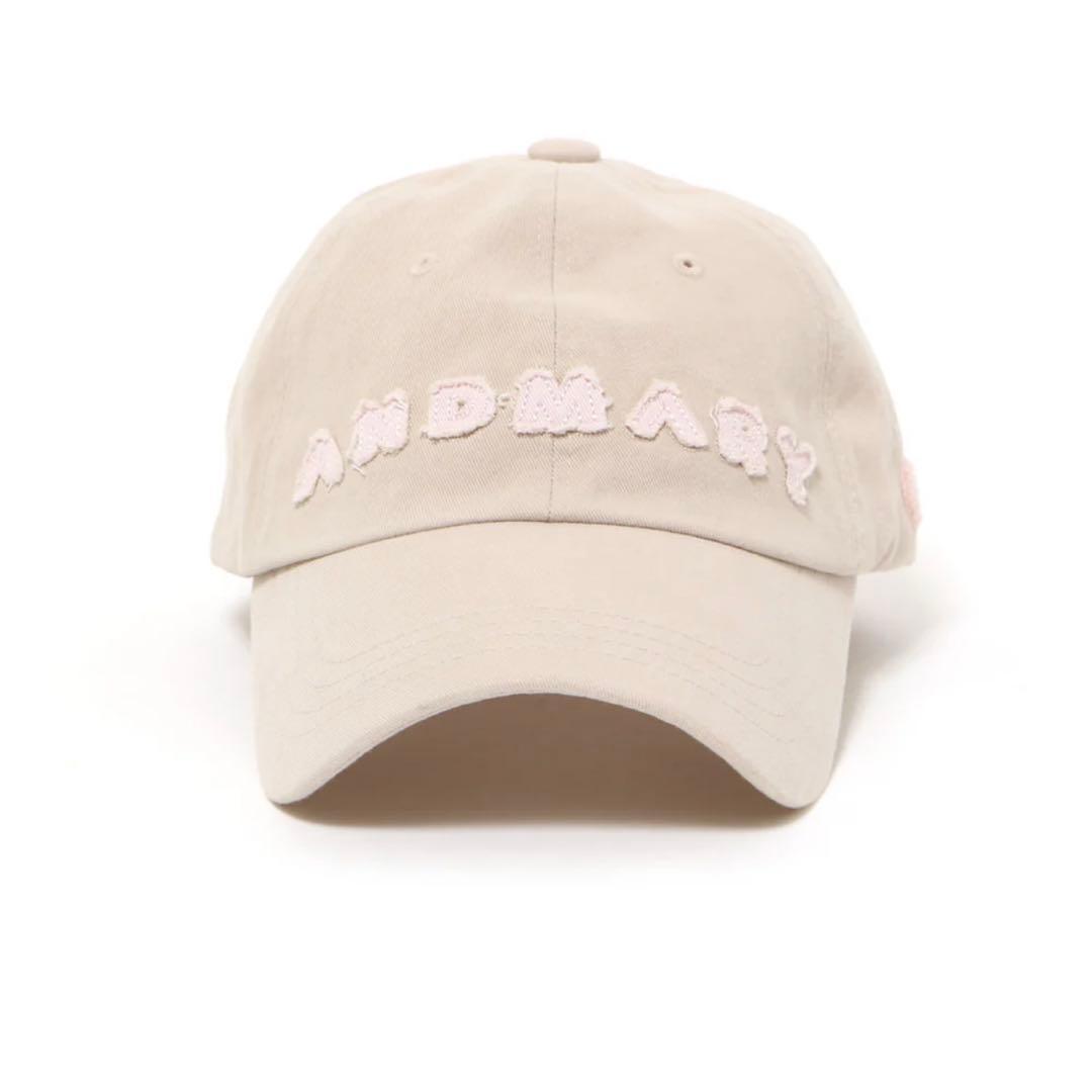 andmary アンドマリー Mary logo cap beige