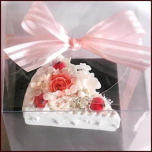 プリザーブドフラワーショートケーキ☆♬ ピンク ギフトケース付き