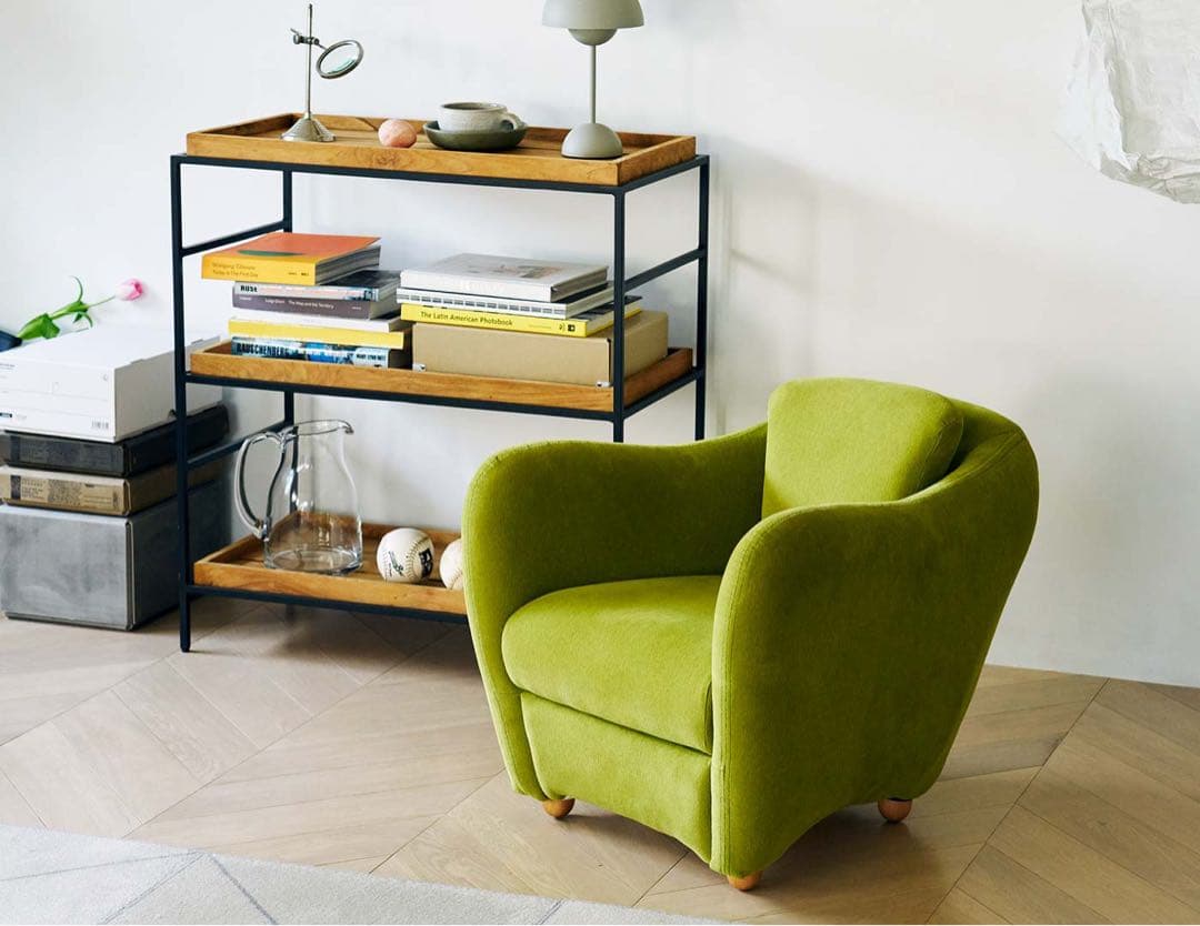 IDEEのミニミラーアームチェア グリーン アームチェア