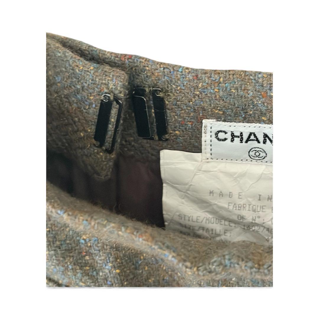 CHANEL シャネル　ツイードスカート　size42 グリーン