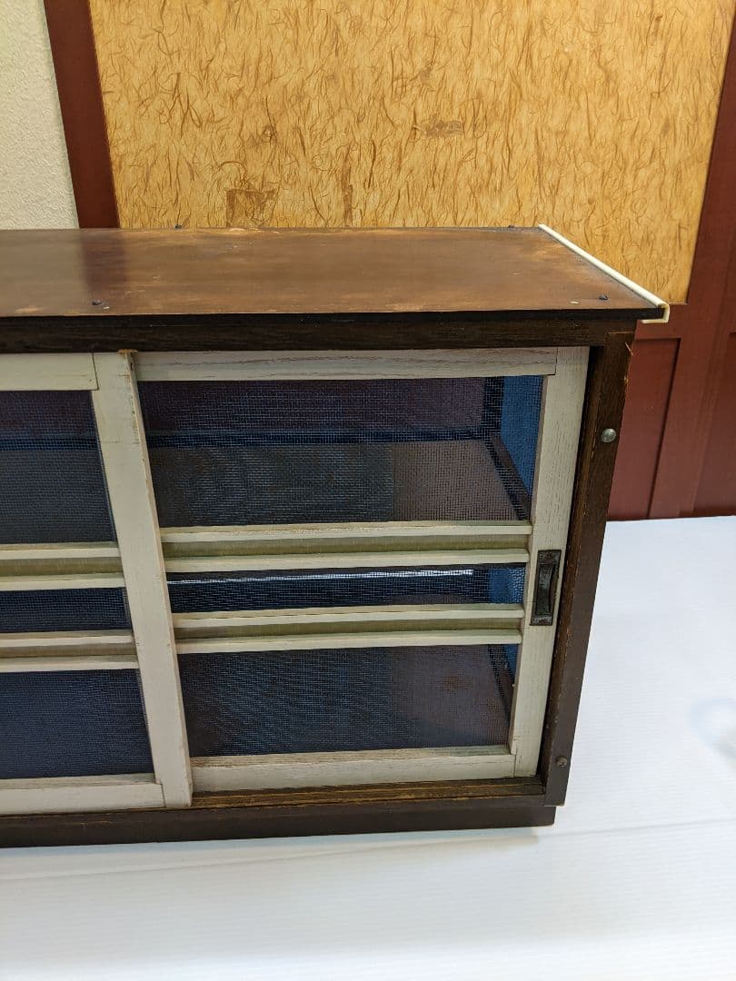 蠅張　水屋　昭和レトロ　ヴィンテージ　アンティーク　戸棚　キャビネット