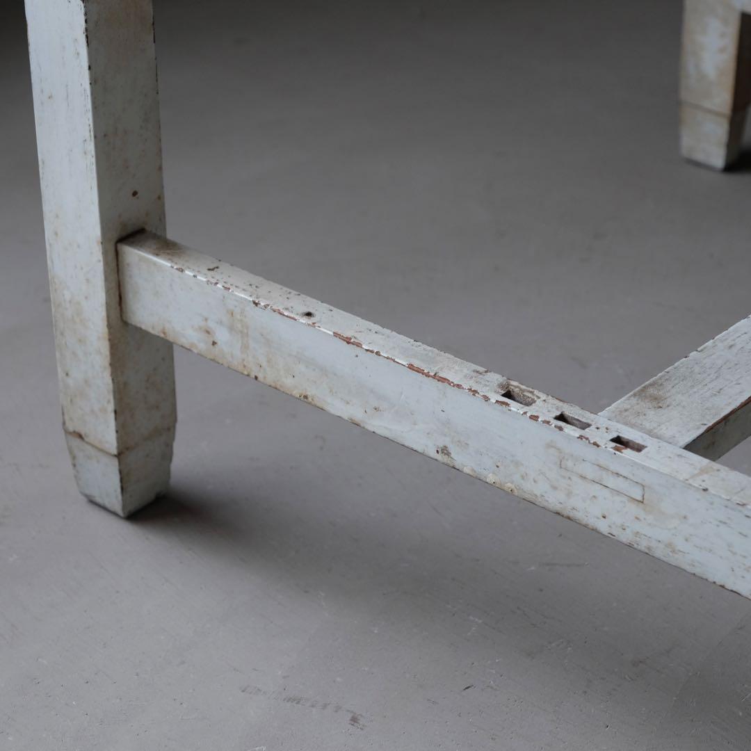 ホワイトペイント ６杯抽斗片袖机　デスク 引き出し シャビー アンティーク