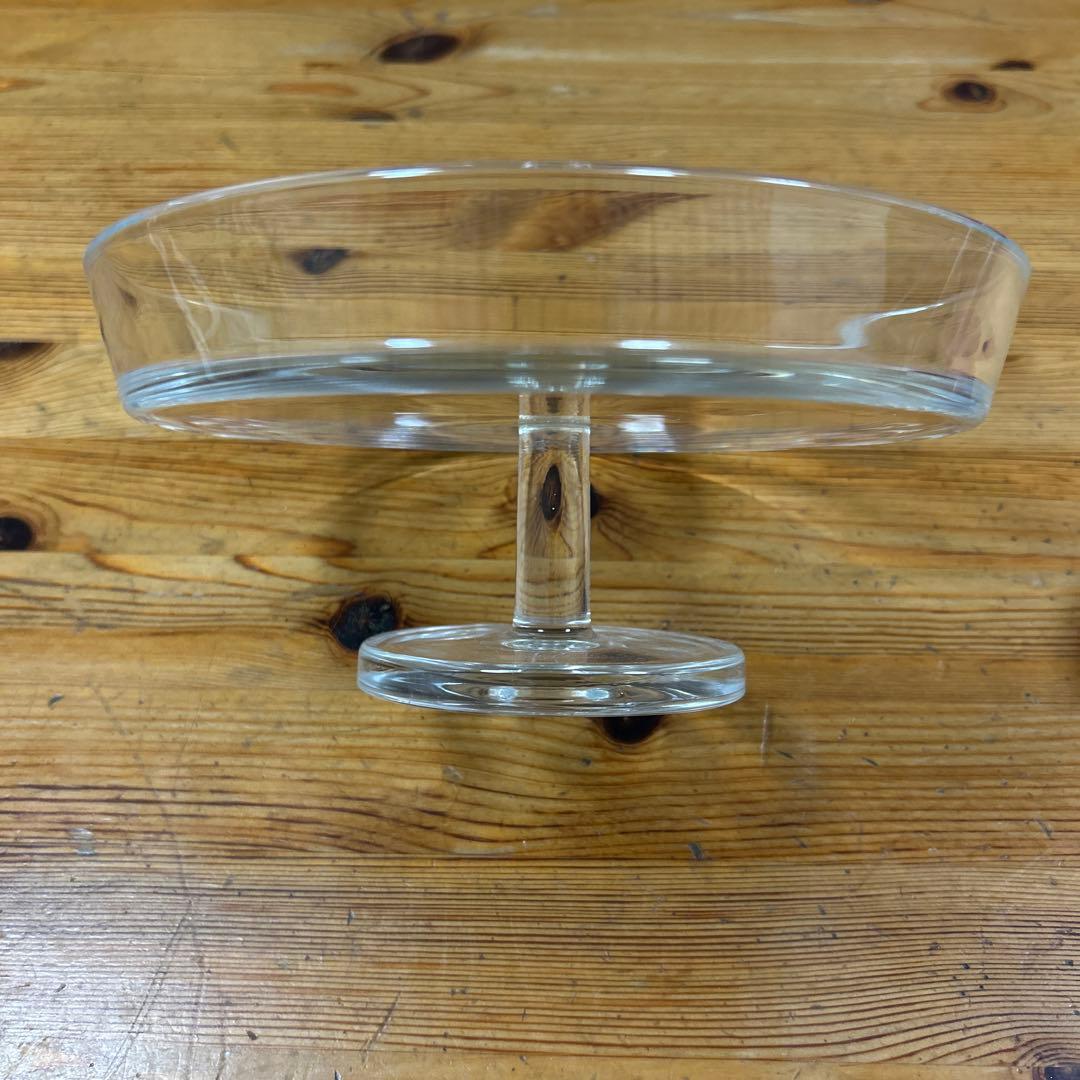 作家　ガラス作家　コンポート　フルーツ皿　ケーキ皿　23㎝　大