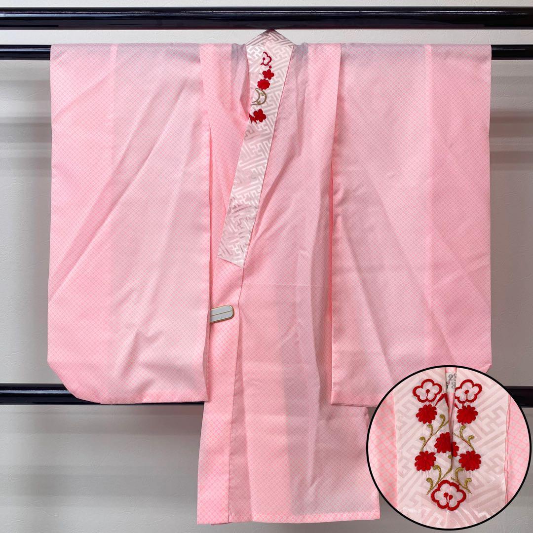 【着物と帯 時流】192◆3才女の子着物&被布コート長襦袢 バッグセット◆美品