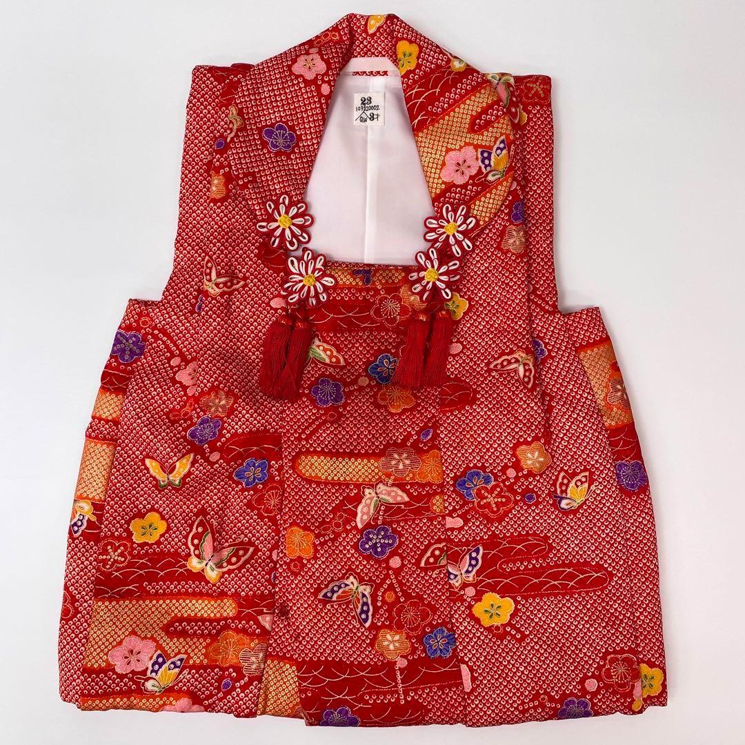 【着物と帯 時流】192◆3才女の子着物&被布コート長襦袢 バッグセット◆美品