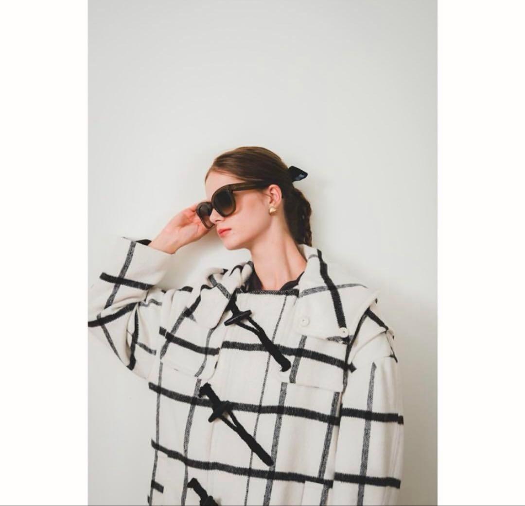 【ももか】pinue ピヌエ　ロングダッフルコート　check チェック