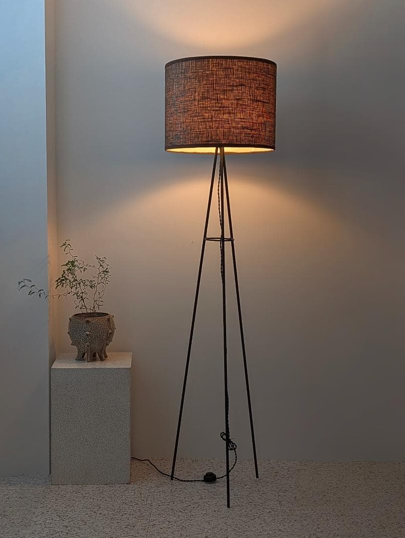USED アイアン×ツイード スタンドライト フロアランプ ミッドセンチュリー