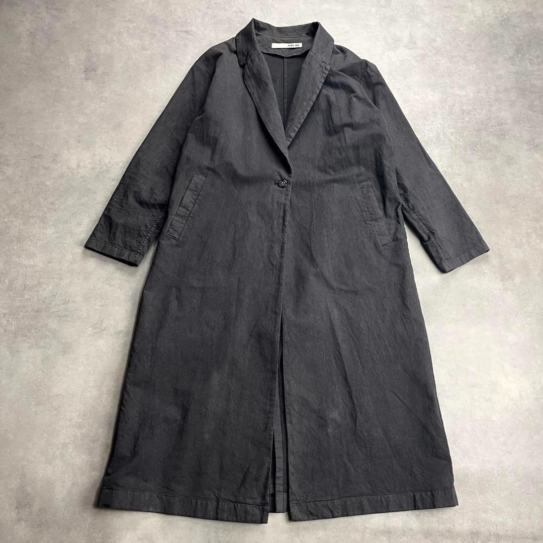 美品　evam eva エヴァムエヴァ コットンペーパーロングジャケット　Ⅰ