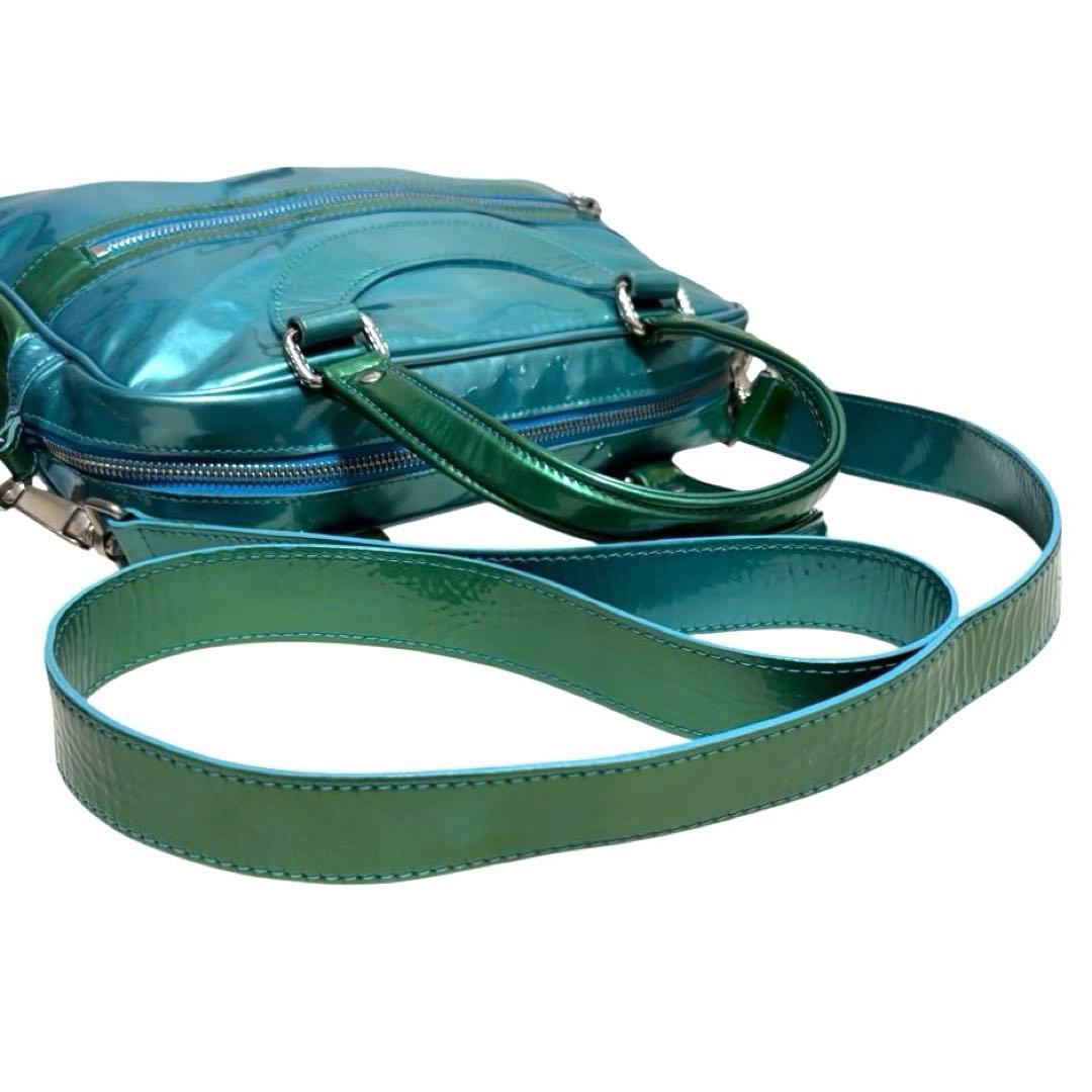 ジャックルコー　リスボン　2way　ハンドバッグ　リスボン　エナメル　バイカラー