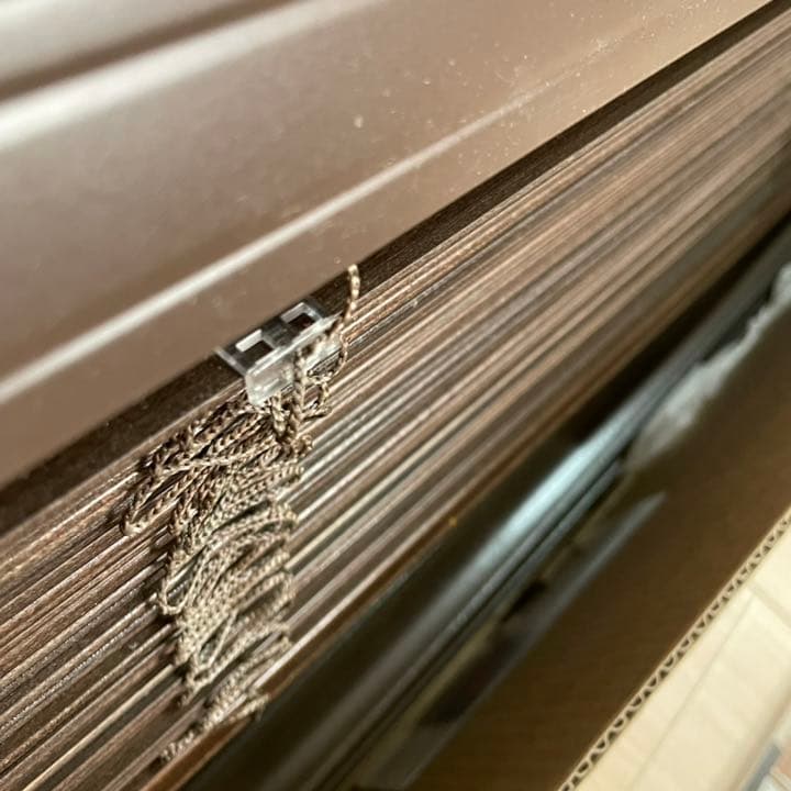 ウッドブラインド(DARK BROWN) 35mm幅 135cm×135cm