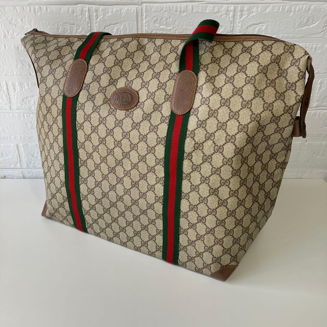 オールドグッチ　ボストンバッグ　シェリーライン　GGスプリーム　4811