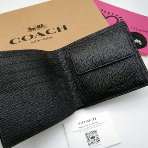 新作　新品　訳あり　COACH　折り財布　メンズ　人気の小銭入れ付き
