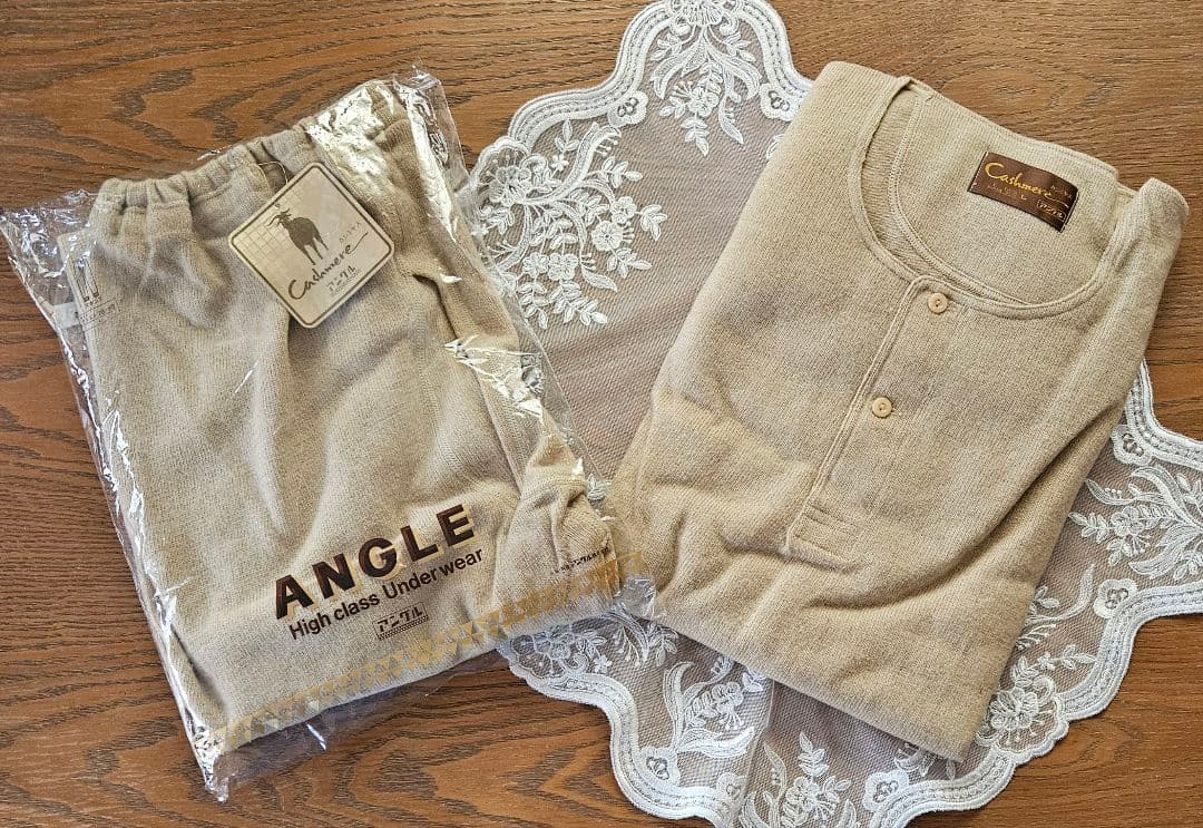 ANGLE カシミヤ入り ウール 肌着 上下セット アンダーウェア L 新品