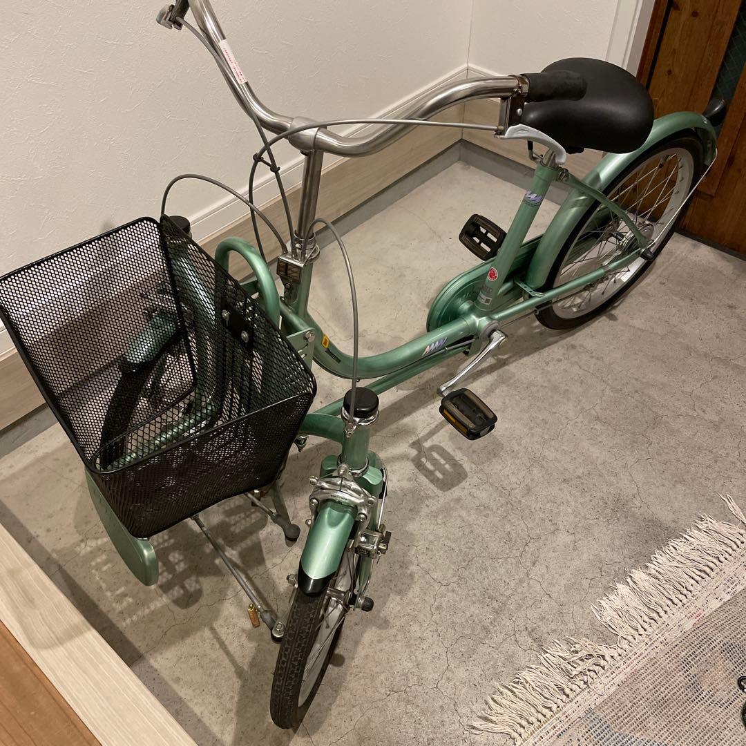 希少車◾️ブリヂストン ミンナ 前2輪後1輪 大人用3輪車 自転車　グリーン