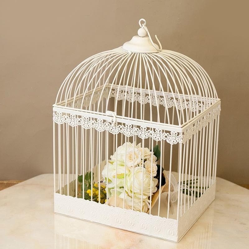 ★アイアン バードケージ クリーム 飾り 置物 インテリア 店舗 什器 飾り