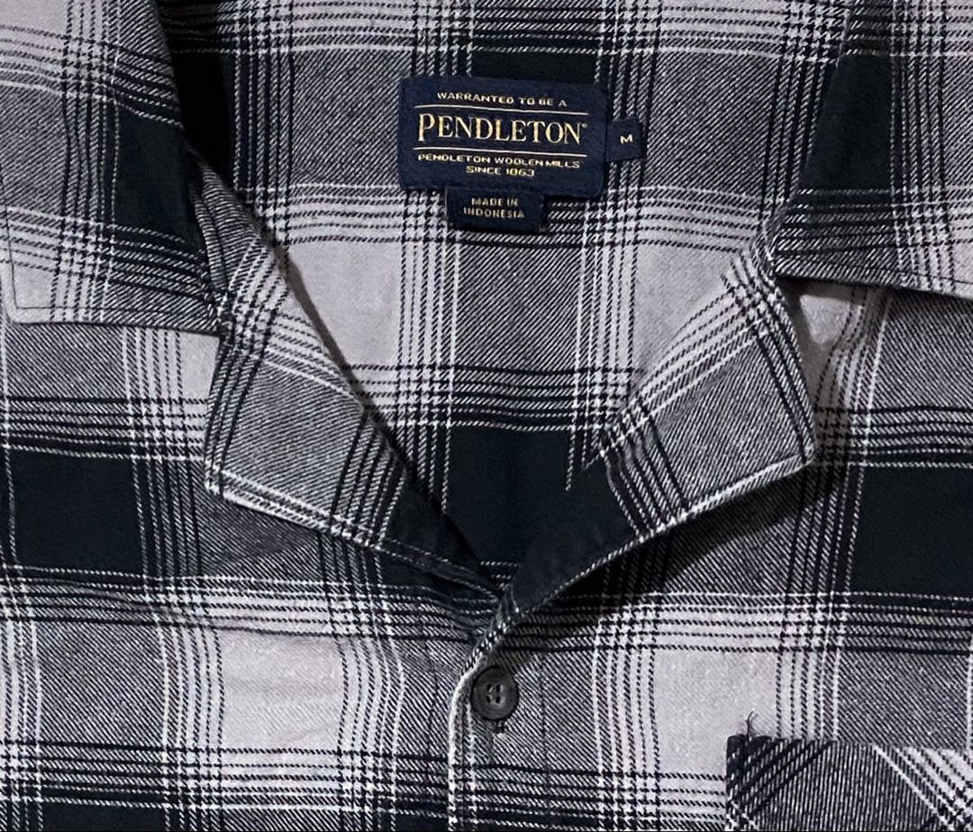 神配色 ペンドルトン 黒オンブレシャツ ネルシャツ プリントネル ボードシャツ
