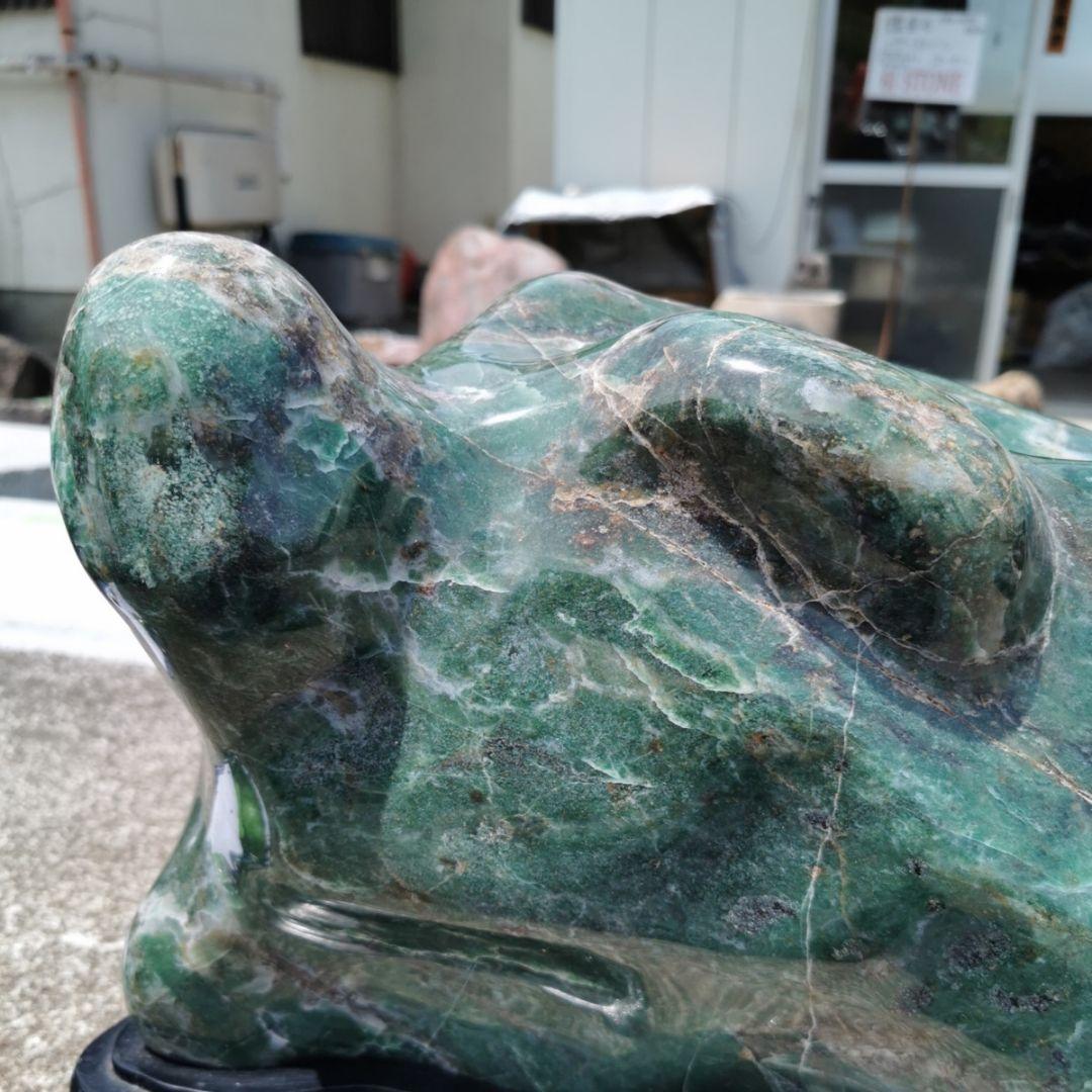 ブラジル産　グリーンクォーツ　鑑賞石　石　置物　オブジェ　インテリア