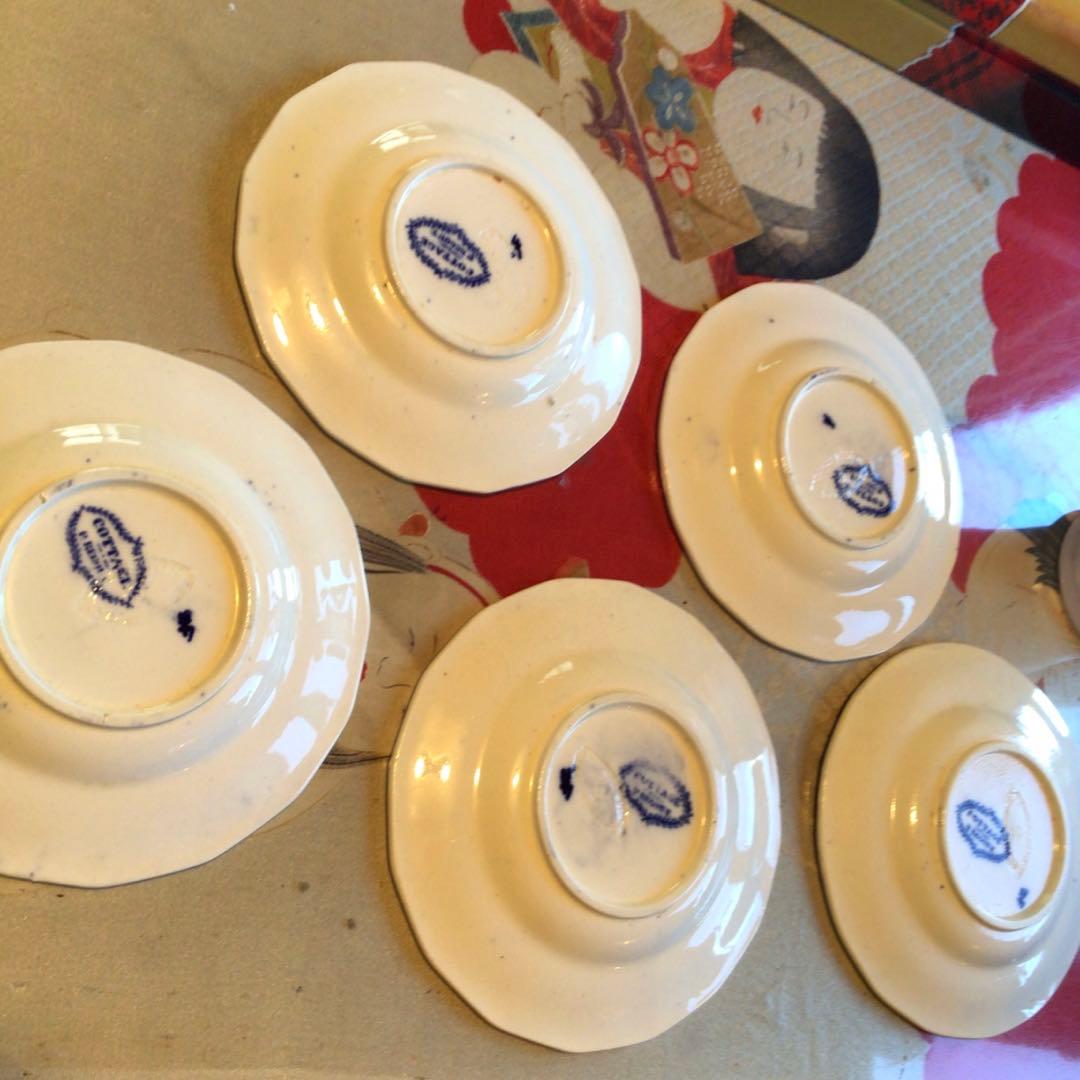 A737 西洋アンティーク　オランダ　デルフト　豆皿　手塩皿　5枚