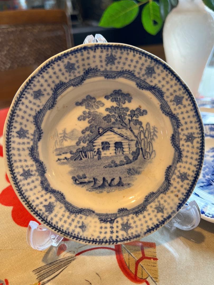 A737 西洋アンティーク　オランダ　デルフト　豆皿　手塩皿　5枚