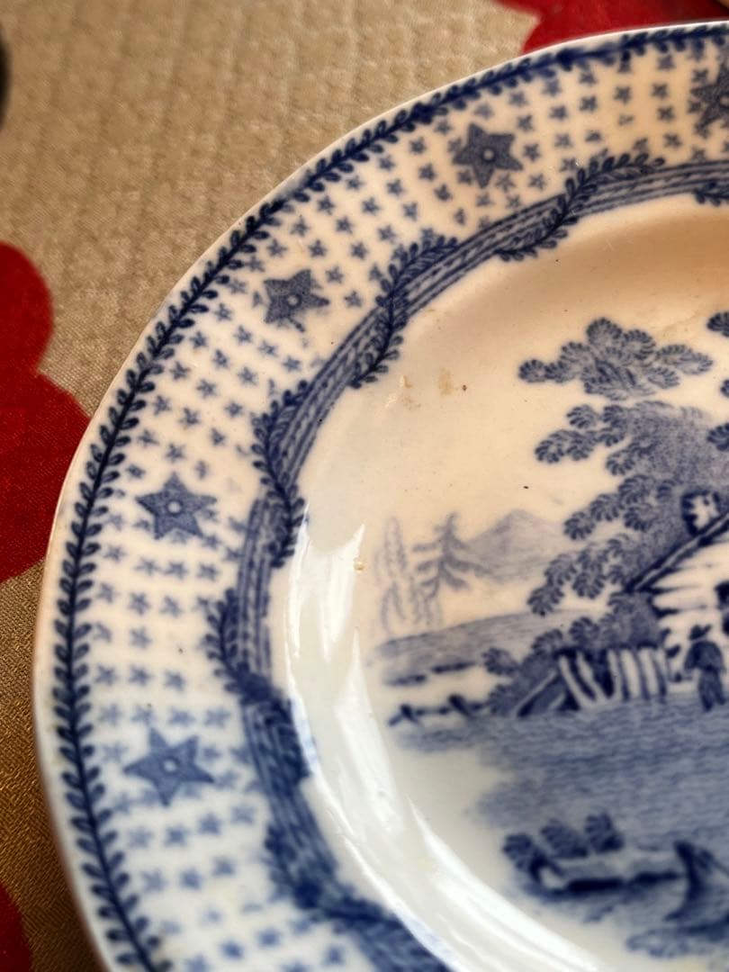 A737 西洋アンティーク　オランダ　デルフト　豆皿　手塩皿　5枚