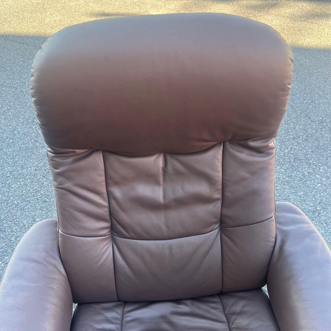 ②イエリアーダ フィヨルド 本革 リクライニングチェア オットマン レザー
