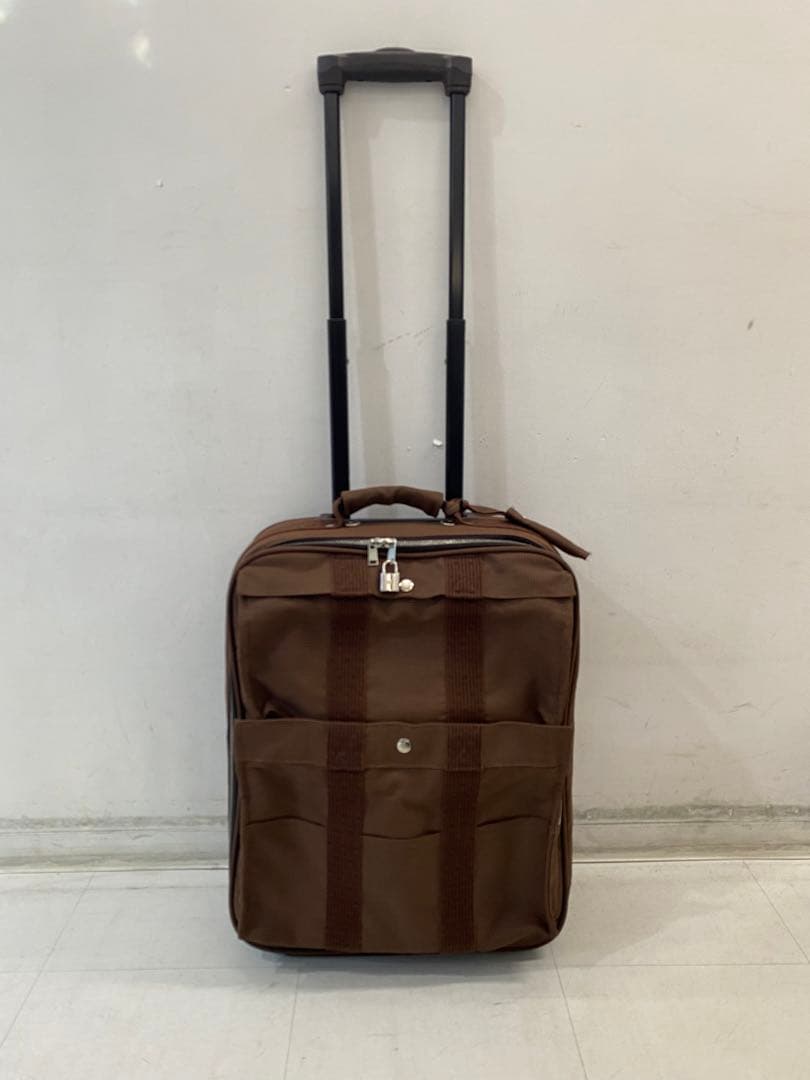 ［希少・美品］HERMES エールライン　キャリーケース　キャンバス　ブラウン