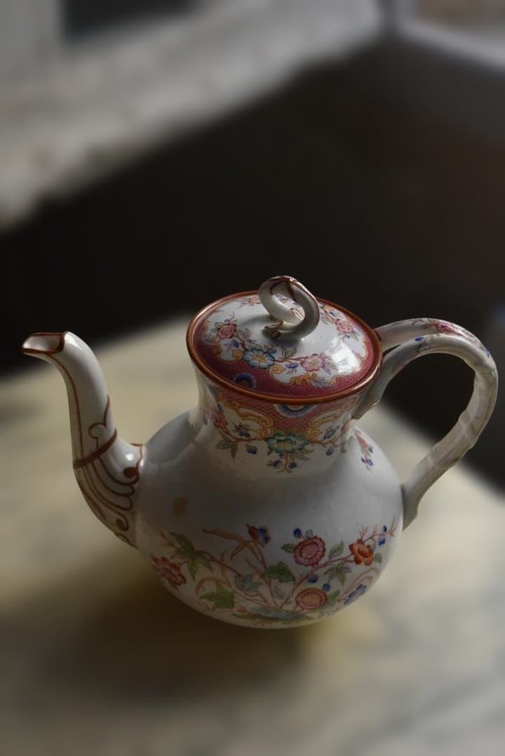 訳有サルグミンヌ　ミントン216　ピンクのティーポット　フランスアンティーク