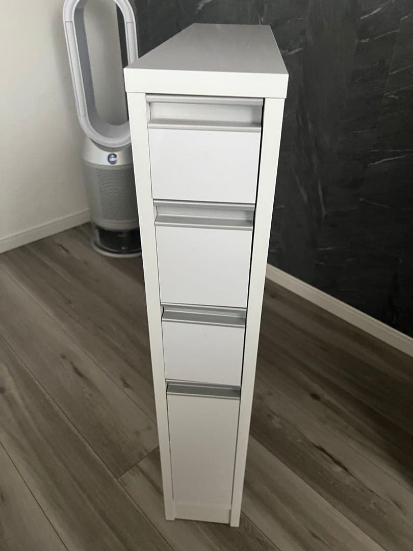 ホワイト 4段引き出し収納ラック