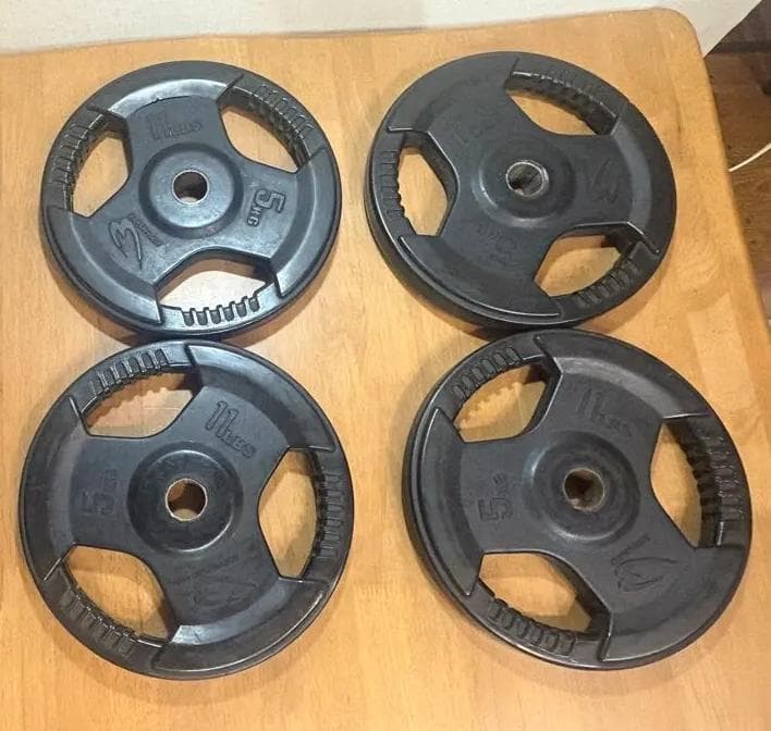 BODYMAKER 5kg ダンベルラバープレート 4枚セット　28mm径