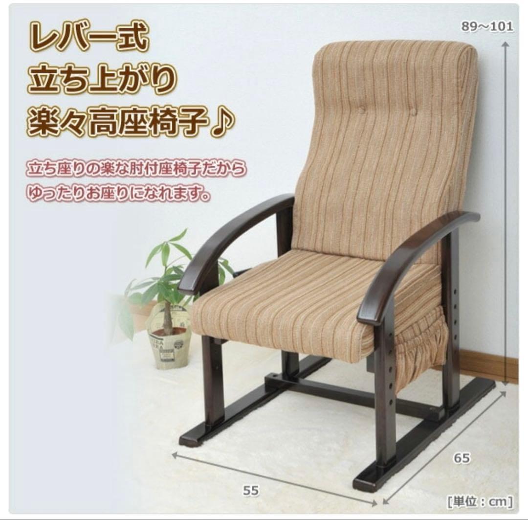 立ち座りらくらく リクライニングチェア 高さ調節 一人掛けチェア WLZ-55