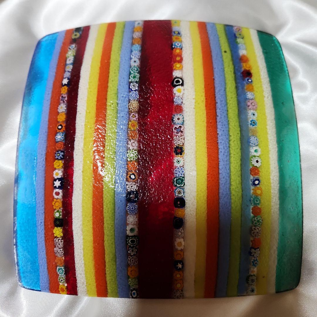 【専用】 　　藤田喬平 ベネチアンガラス ミルフィオリ プレートガラス美術館