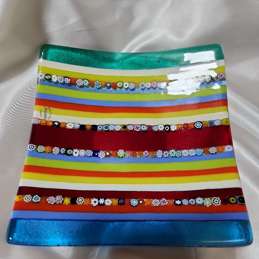 【専用】 　　藤田喬平 ベネチアンガラス ミルフィオリ プレートガラス美術館