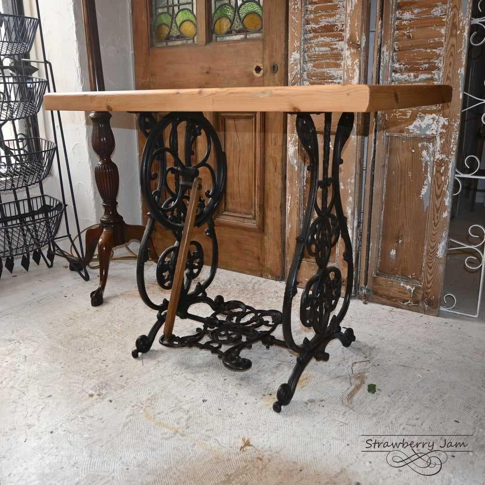 IFU-421 英国アンティーク ミシン台 デスク 勉強机 パソコン台